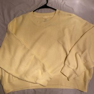 Aerie Yellow Cropped Crewneck Size M